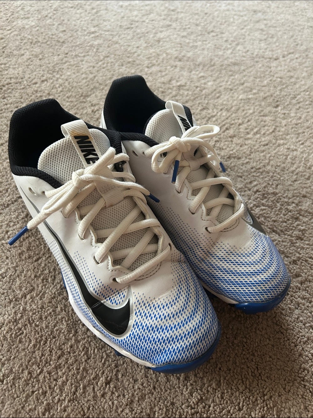 Nike White, Blue & Black Sport Cleats